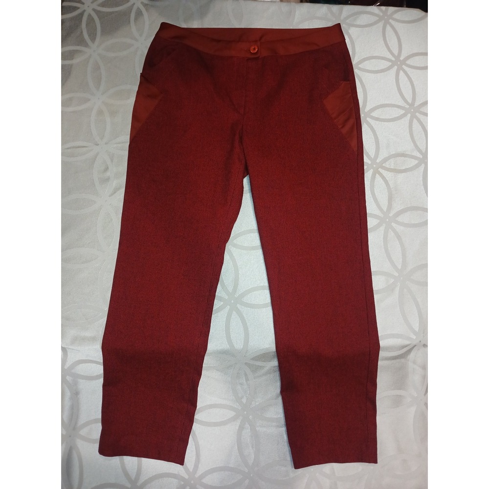 Park J.S Sports Club Women Burgundy Red Straight Leg Trousers Size 88 US 12-14